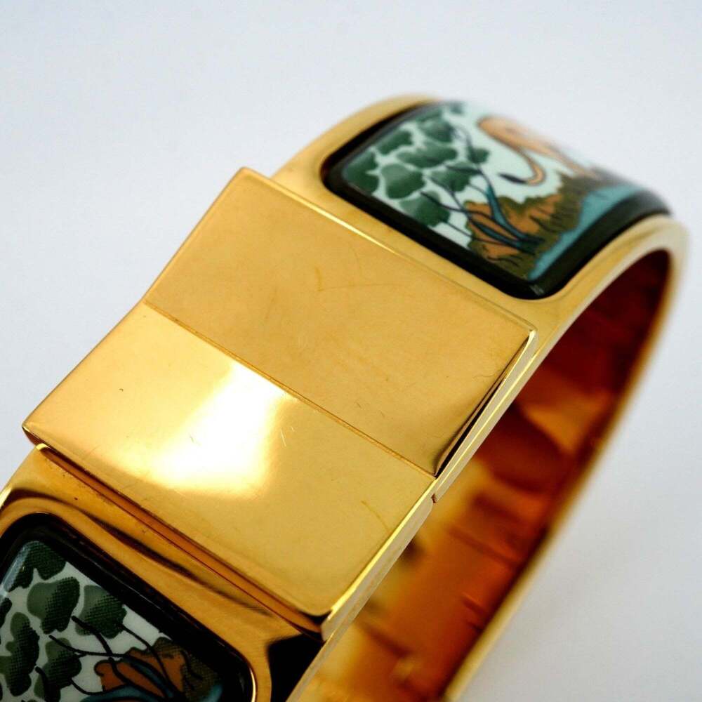 Hermes Click Cluck Gm Bangle, Gp Plated, Cloisonn… - image 8